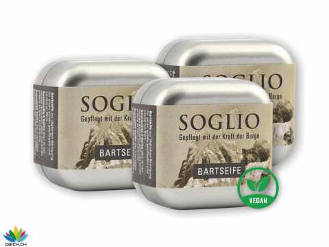 Bartseife 45g mit Alu-Dose 3er Pack