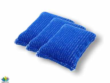 Reinigungsschwamm 10x14cm, blaue Faser, 3erPack